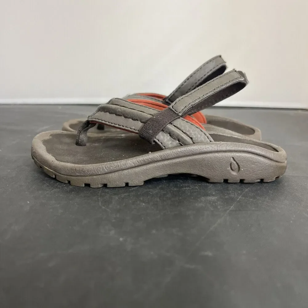 Olukai Hokua Toddler 9/10 Flip Flop Sandals Brown Heel Strap Sandals Boys Chrty